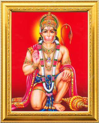 NDFRAME Hanuman ji /Bajrangbali photo frame Laminated (9.5x11.5inches) Religious Frame