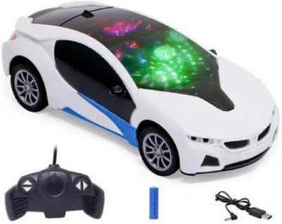 Xcillince Toys 1:22 Scale 3D Light Rechargeable Famous Remote Control High Speed Toy Racing Car(White)