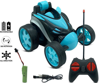 Rachna enterprise Remote Control Stunt Vehicle 360�Rotating Rolling Radio Electric Racing Car(Blue)
