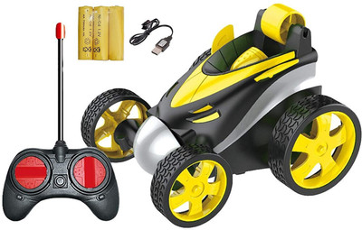 SNM97 R/C Rechargeable Twisting Stunt Car with Music & Lights for Kids(Yellow, Black)