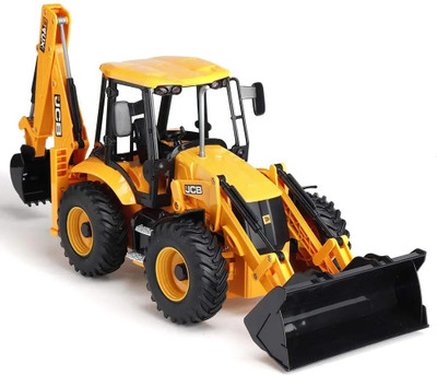 Unbreakable Pull Back JCB Construction Loader Truck Vehicle Toy(YELLOW)