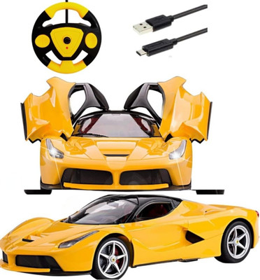 RG TRADERS Remote Control Car for Kids Rechargeable with Opening Door _Y16(Yellow)