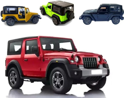 BBG New_.DieCast Metal Pull-Back Action Openable Doors 4x4 Thar Premium Car _a15(Multicolor)
