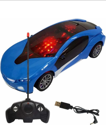Xcillince Toys 1:22 Scale 3D Light Rechargeable Famous Remote Control High Speed Toy Racing Car(Blue)