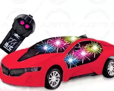 Tenmar Wireless Remote Control Fast Modern Car With 3D Light (Red)(Red)