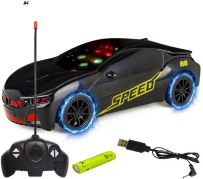 Xcillince Toys Presents-3D lighting kids high speed rechargeable remote control Car(Black)