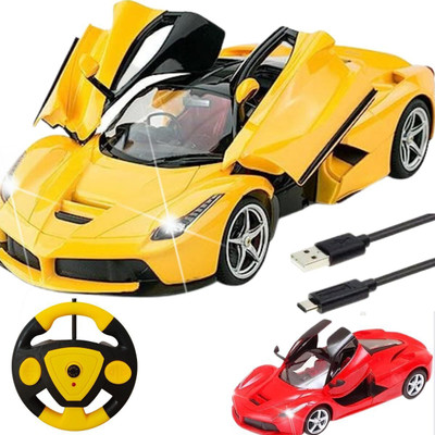 RG TRADERS Remote Control Rechargeable Ferrai Style Car_YF01(Yellow)