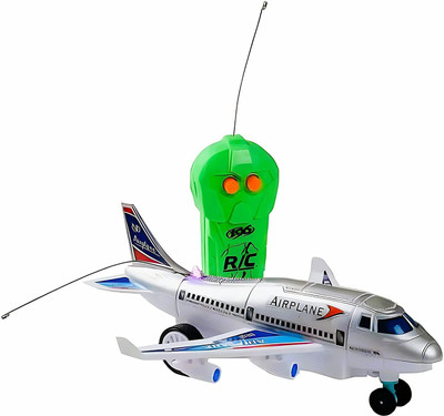 KHELOZZ Plastic Airplane Toy Radio Control Running Plane/Moving Aeroplane(Multicolor)