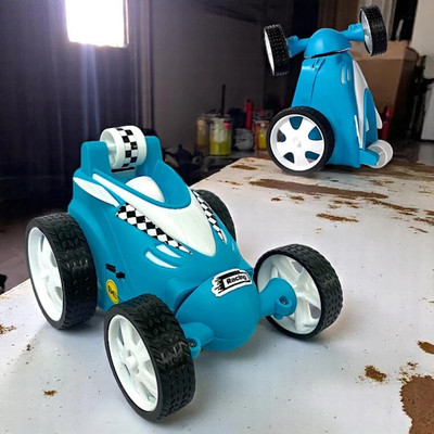 SMART BOY 360 Degree Rotational Small Stunt Car Rechargeable with C Type USB Cable - Blue(Blue)