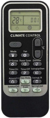 Paril Air Conditioner Remote Compatible For  AC WHIRLPOOL Remote Controller(Black)