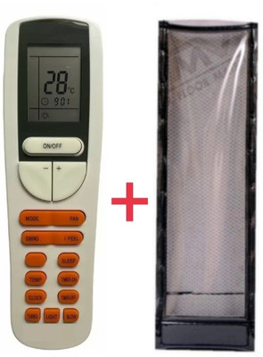 Paril (Remote+Cover) Ac Remote compatible for Bluestar Ac Re-133 With PU Leather Protective Cover( EXACTLY SAME REMOTE WILL ONLY WORK) Remote Controller(Transparent)