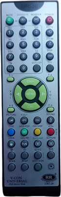 RE V.con Multy tv videocon tv Remote Controller(Grey)