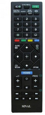 SINAL Sony LED TV Remote (RMT16)_FLP For Sony Remote Controller(Black)