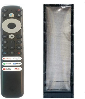 Paril (Remote+Cover) Tv Remote compatible for TCL Smart led/lcd Tv Remote TvR-86 RC With PU Leather Protective Cover( EXACTLY SAME REMOTE WILL ONLY WORK) Remote Controller(Black)