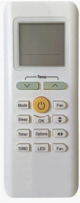 Ethex ® Re-205A Ac Remote compatible for Midea Ac (Turbo Button) Remote Controller(White)