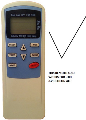 Piyush REMOTE NO 41 FOR SPLIT AC COMPATIBLE TO TCL-VIDEOCON SEND REMOTE PHOTO AT 9822247789 WHATSAPP VERIFICATION Remote Controller(0FF WHITE)