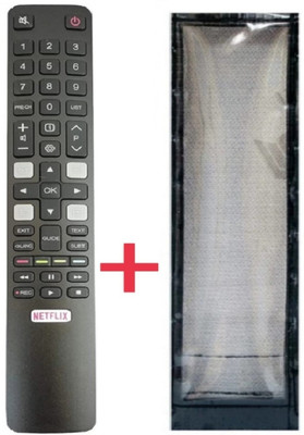 Paril (Remote+Cover) Tv Remote compatible for TCL Smart led/lcd Tv Remote TvR-82 RC With PU Leather Protective Cover( EXACTLY SAME REMOTE WILL ONLY WORK) Remote Controller(Black)