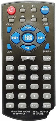 Ethex New TvR-45 Compatible with intex Home theater remote control (Same remote Only will work) Remote Controller(Black)