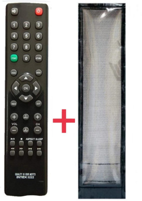 Paril (Remote+Cover) Tv Remote compatible for Intex Smart led/lcd Tv (TvR-41 RC) With PU Leather Protective Cover(NO Voice Command)(Same remote Only will work) Remote Controller(Black)
