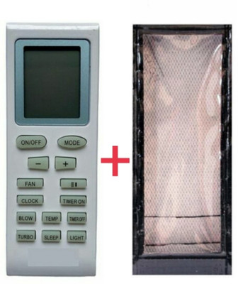 Paril (Remote+Cover) Ac Remote compatible for Voltas Ac (CLOCK BUTTON) With PU Leather Protective Cover( EXACTLY SAME REMOTE WILL ONLY WORK) Remote Controller(Black)