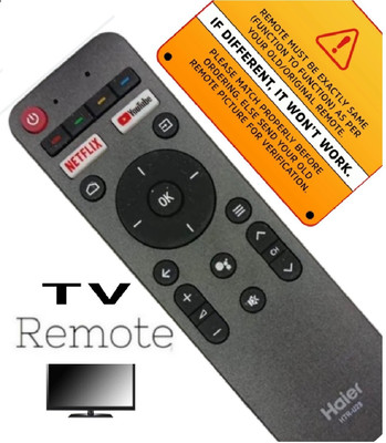 Paril (Remote+Cover) Tv Remote compatible for Haier Smart led/lcd Tv TvR-21 RC With PU Leather Protective Cover( EXACTLY SAME REMOTE WILL ONLY WORK) Remote Controller(Black)