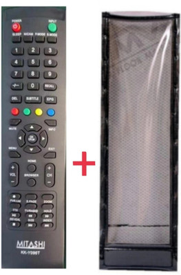 Ethex C-24 New TvR-122 Remote With cover (Remote+Cover) Tv Remote compatible for Mitashi Smart led/lcd Tv Remote Control Remote Controller(Black)