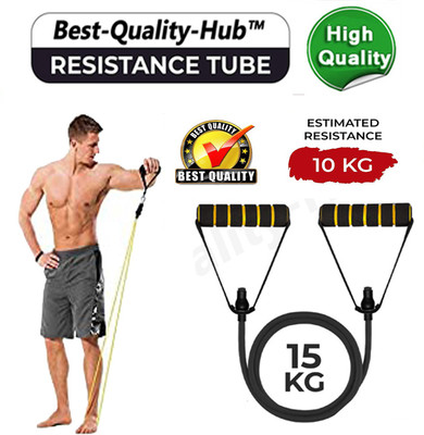 BQH Toning Tube with Handles- 10 kg-Medium Resistance Band for Fitness Exercise Resistance Tube(Multicolor)