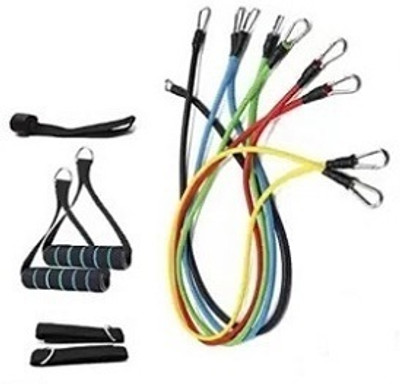 KHALIFA AND BADSHAH (set) 11 pcs Gym Rope Set Home Gym Combo Home Gym Fitness Accessory Kit Resistance Tube(Multicolor)