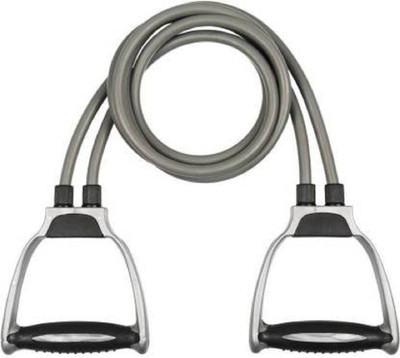 Tensura Double Resistance Band Toning Tube Exerciser Fitness Pulling Rope for Men Resistance Tube(Grey)