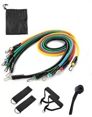 swarmshop (11pcs) Good Quality Power Resistance Band 11 Pcs Set for Beginner Resistance Tube(Multicolor)