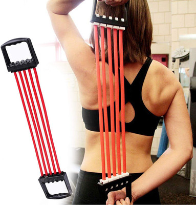 UNIQUE STORE NEW Adjustable Rubber Chest Expander Resistance Tube(Red)