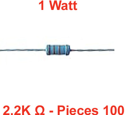 ELPH 100 pieces of 2.2K Ohm_1WATT Resistance Fixed Resistor(2.2 kilo ohm 0.05)