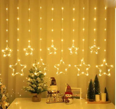 Roxmac 10 LEDs 4 m Yellow Color Changing, Flickering, Steady Star Rice Lights(Pack of 1)