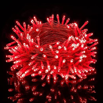 Yathart 64 LEDs 20 m Red Steady Ball Rice Lights(Pack of 10)