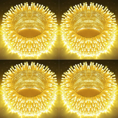 spark world 74 LEDs 21 m Yellow Steady Bulb Rice Lights(Pack of 4)