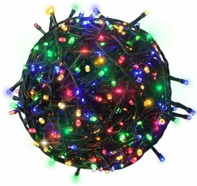 spark world 120 LEDs 40 m Multicolor Color Changing, Flickering, Steady String Rice Lights(Pack of 1)