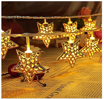 REFINEMART 10 LEDs 3.5 m Gold Steady Star Rice Lights(Pack of 1)