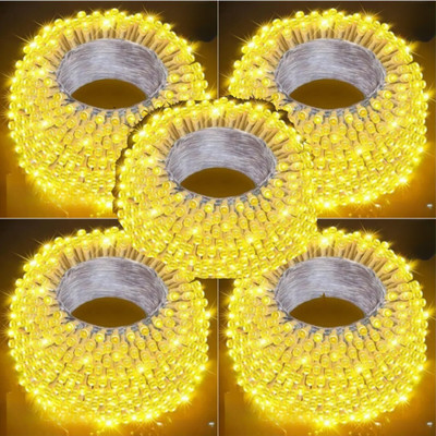 Zebrilla 40 LEDs 15 m Yellow Steady String Rice Lights(Pack of 5)