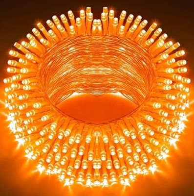 Perikam 40 LEDs 15 m Orange Steady Ball Rice Lights(Pack of 1)