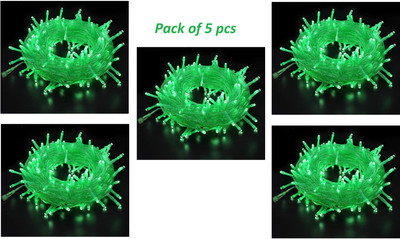 SV GLOBAL 42 LEDs 15 m Green Steady Ball Rice Lights(Pack of 5)