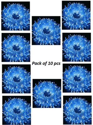 SV GLOBAL 42 LEDs 15 m Blue Steady Bell Rice Lights(Pack of 10)