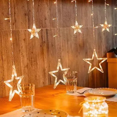 WB 138 LEDs 5 m Yellow Flickering, Steady Star Rice Lights(Pack of 1)