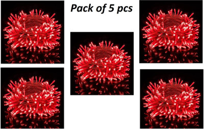 SV GLOBAL 42 LEDs 15 m Red Steady Ball Rice Lights(Pack of 5)