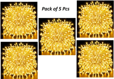 SV GLOBAL 42 LEDs 15 m Yellow Steady Ball Rice Lights(Pack of 5)