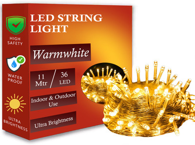 Zizatrendz 36 LEDs 11 m Yellow Steady String Rice Lights(Pack of 1)