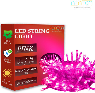 Meneon 36 LEDs 11 m Pink Steady String Rice Lights(Pack of 1)