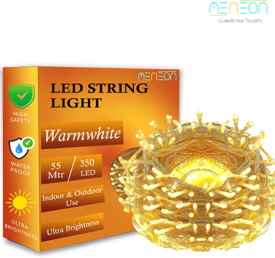 Meneon 350 LEDs 55 m Yellow Steady String Rice Lights(Pack of 1)