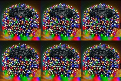 spark world 58 LEDs 15.5 m Multicolor Steady Bulb Rice Lights(Pack of 6)