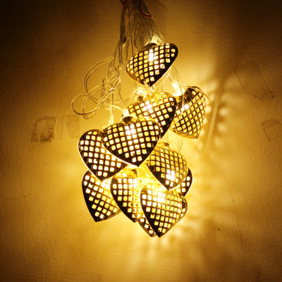 DYNEBEAM 14 LEDs 3.5 m Gold Steady Heart Rice Lights(Pack of 1)