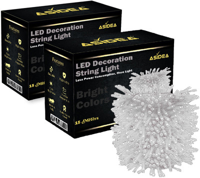 ASIDEA 36 LEDs 15 m White Steady Bulb Rice Lights(Pack of 2)
